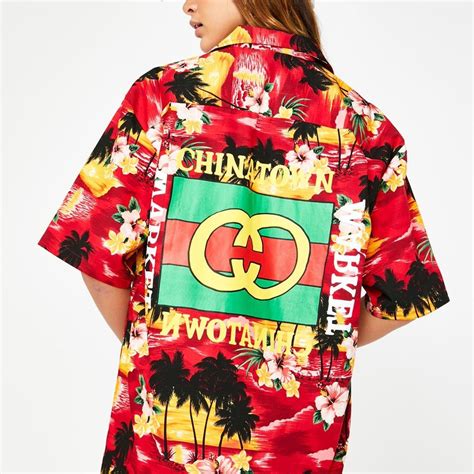 gucci hawaii hoodie|Gucci button up shirt.